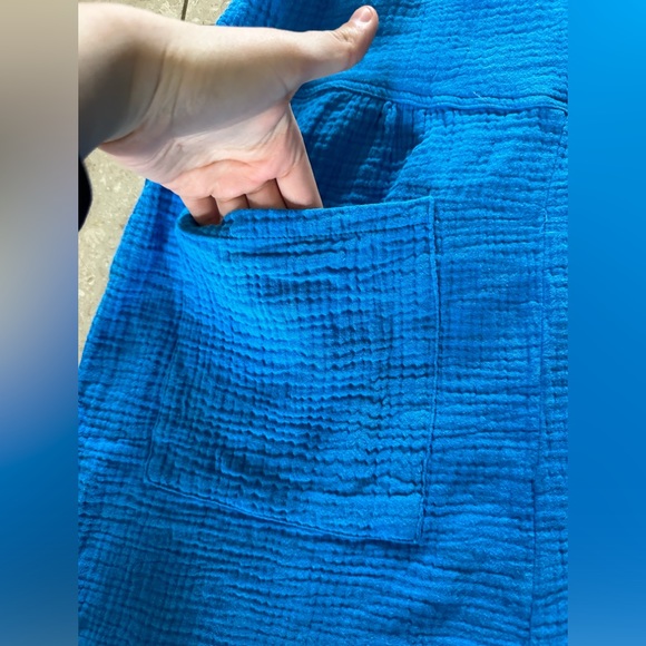 NWOT Pink Lily Guaze Cotton Blue Overall Romper Womens size XL - Picture 4 of 4